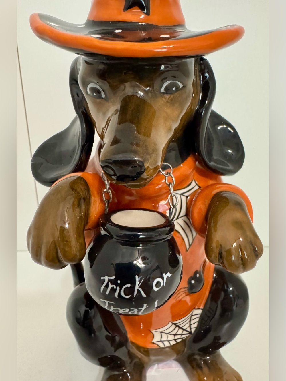 Blue Sky Clayworks  Halloween Dachshund Witch Trick-or-Treat Figurine NWT - Picture 2 of 11